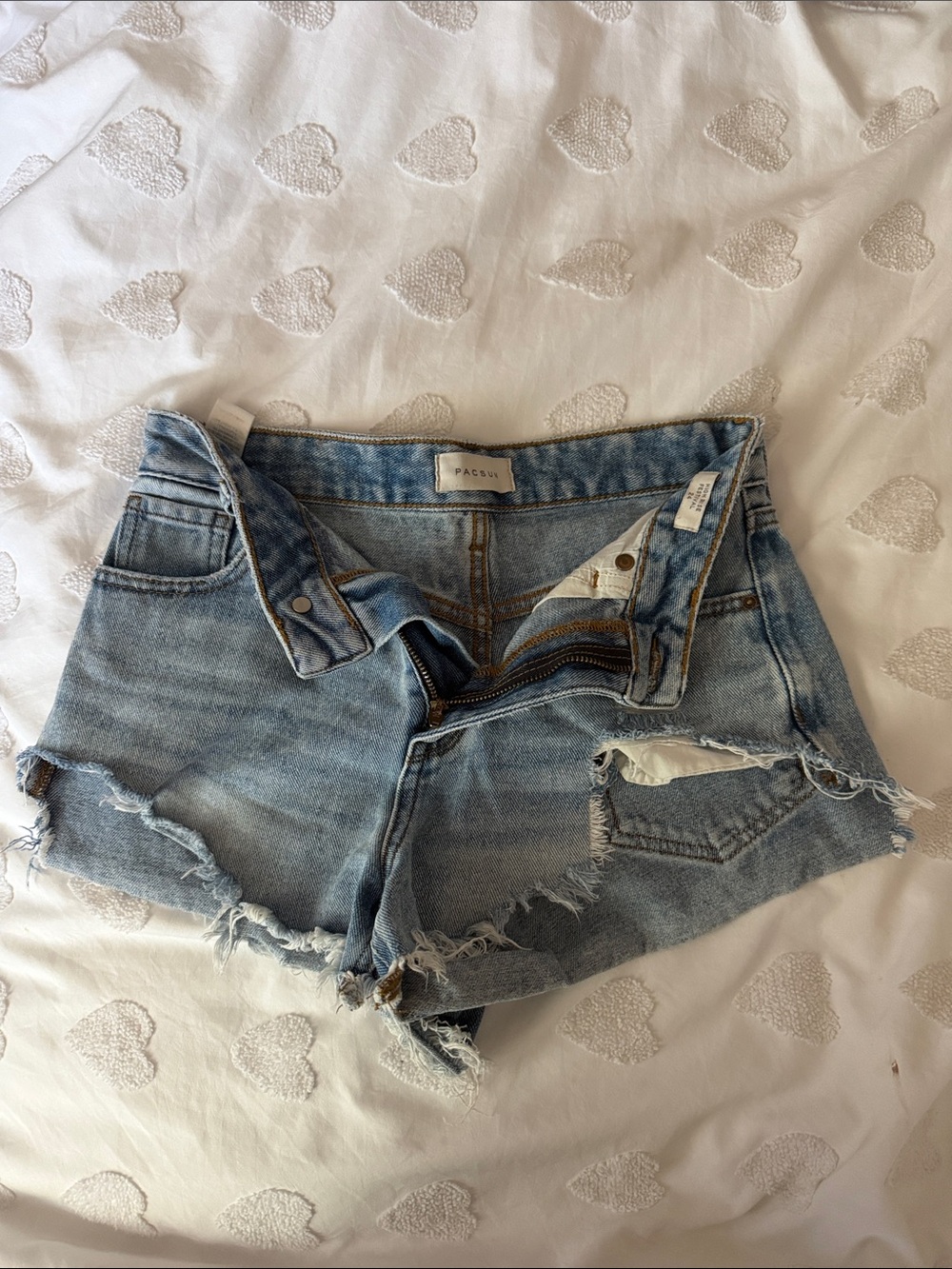 PacSun Light Blue Distressed Denim Cutoffs